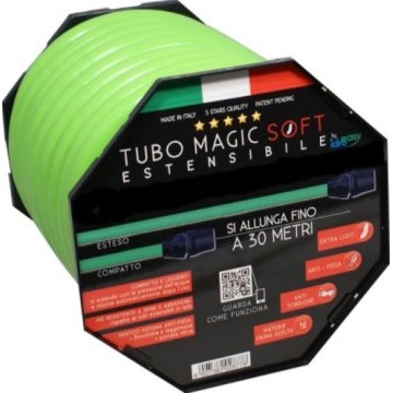 Tuyau magic soft rétractable 30m + lance 